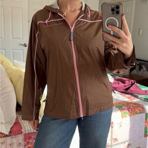 Brown and Pink Windbreaker